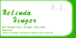 melinda hinger business card